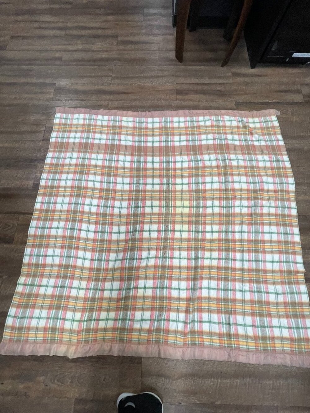 Vintage Harmony House Sears Wool Plaid Blanket 76x80